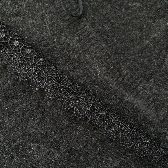 Zara Knit Dark Gray V-neck Sweater - Picture 5 of 7